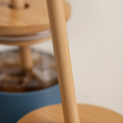 BambooBrew Glass Tumbler with Bamboo Straw (Blue)