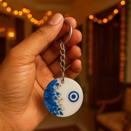 Evil Eye Resin Keychain – Protection & Style