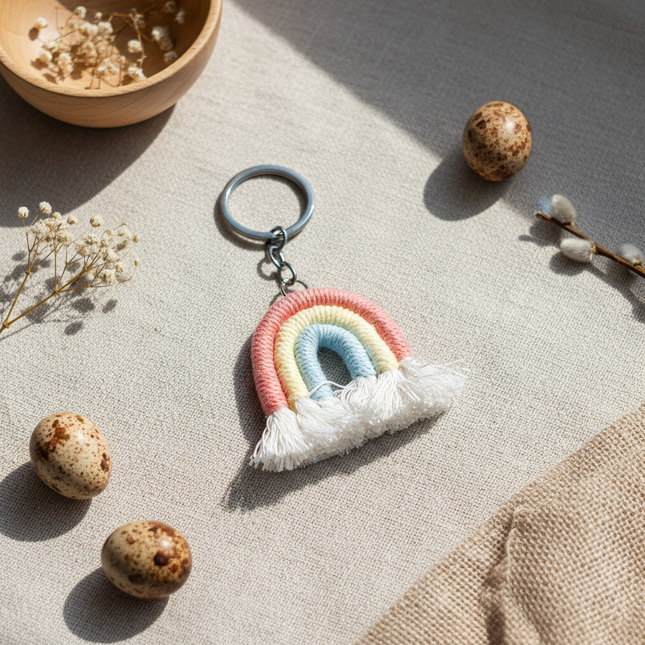 Rainbow Crochet Keychain (Small)