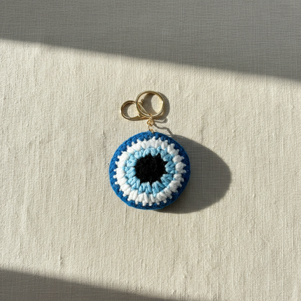 Evil Eye Crochet Keychain