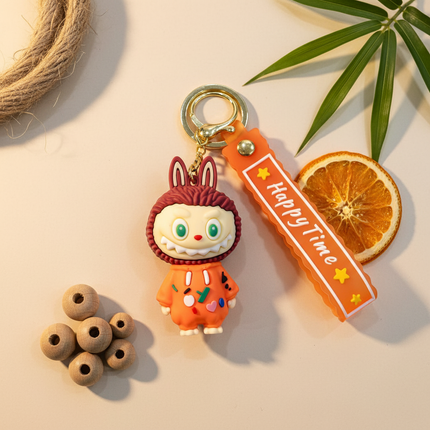Labubu Figure Keychain (Orange)