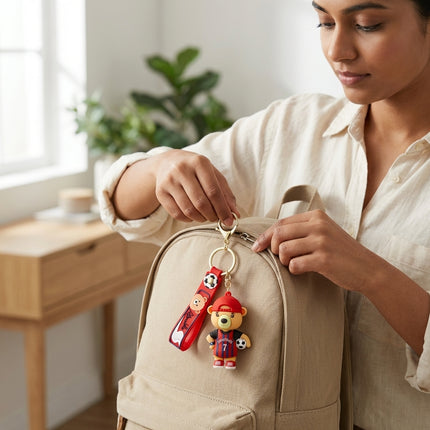 Goal Getter Bear Keychain (Red)