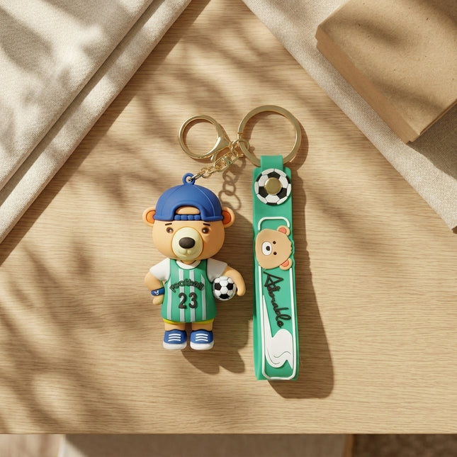 Goal Getter Bear Keychain (Green)