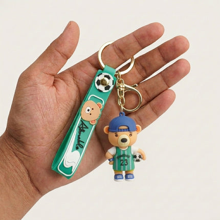 Goal Getter Bear Keychain (Green)