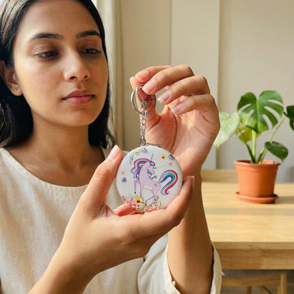 Unicorn Pocket Mirror Keychain