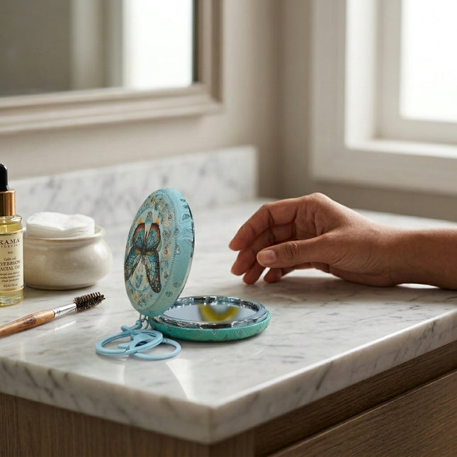 Butterfly Pocket Mirror Keychain