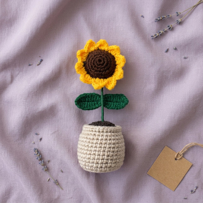 Handmade Crochet Sunflower Plant