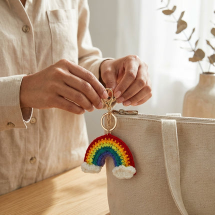 Rainbow Crochet Keychain
