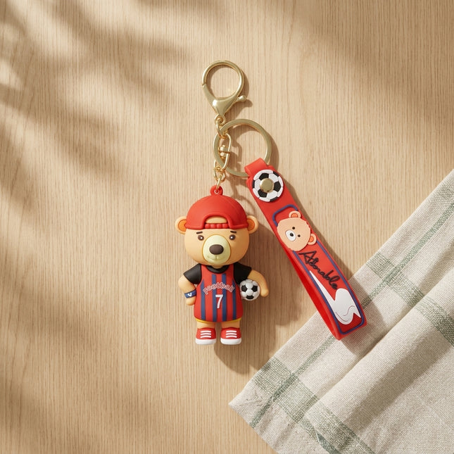 Goal Getter Bear Keychain (Red)