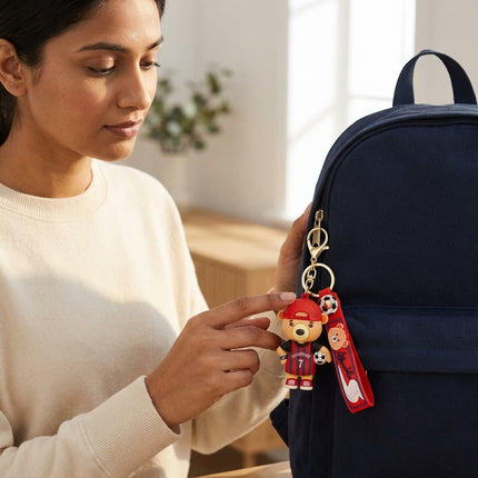 Goal Getter Bear Keychain (Red)