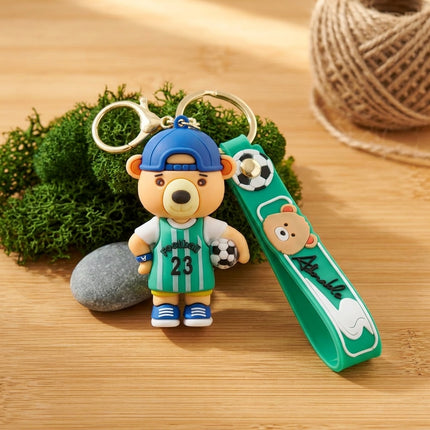 Goal Getter Bear Keychain (Green)