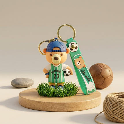 Goal Getter Bear Keychain (Green)