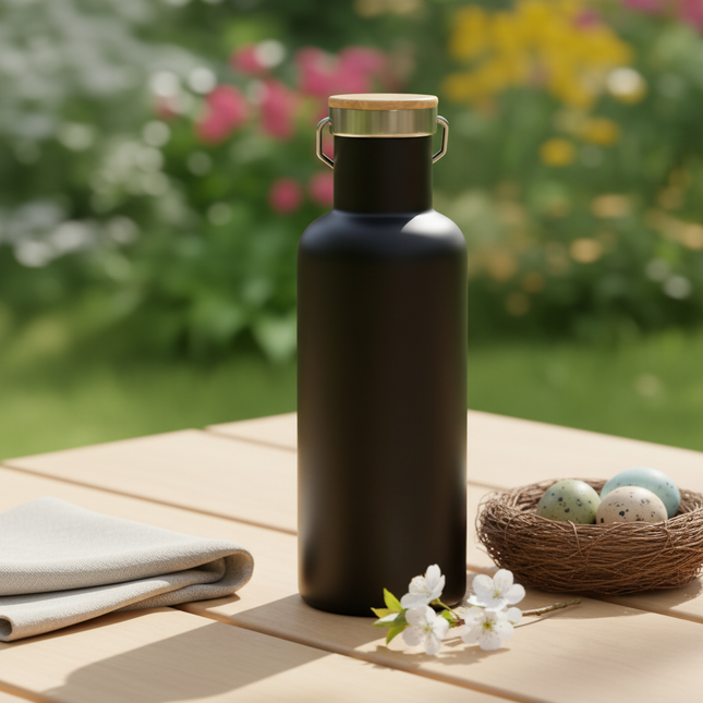 EcoVault700 Stainless Steel Flask with Bamboo Lid