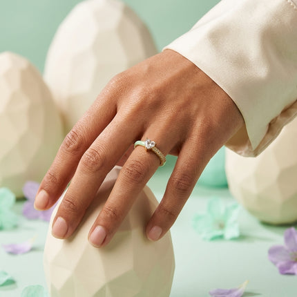 Heart Stone Ring - Mint Green