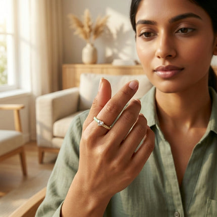Heart Stone Ring - Mint Green
