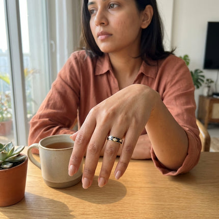 Evil Eye Band Ring - Black