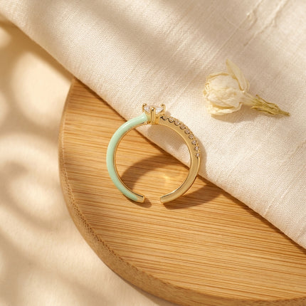 Heart Stone Ring - Mint Green