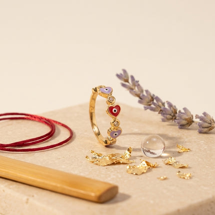 Heart Evil Eye Ring