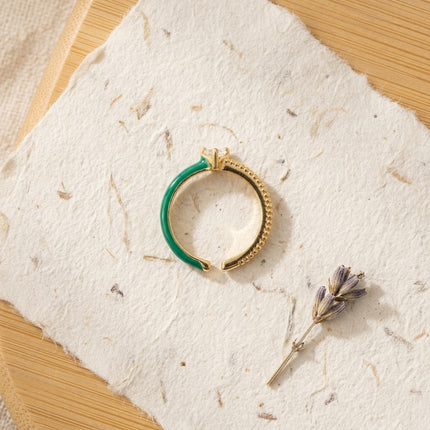 Heart Stone Ring - Green