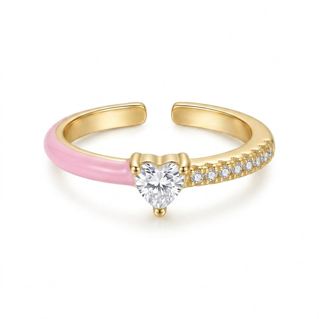 Heart Stone Ring - Pink