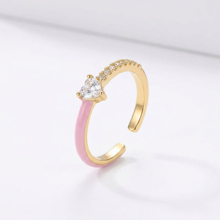 Heart Stone Ring - Pink