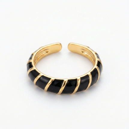 Black Enamel Band Ring