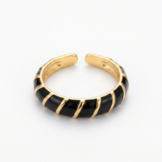 Black Enamel Band Ring