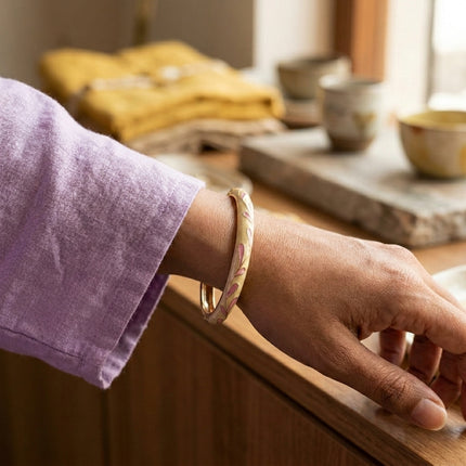 Rose Blush Glow Enamel Bangle