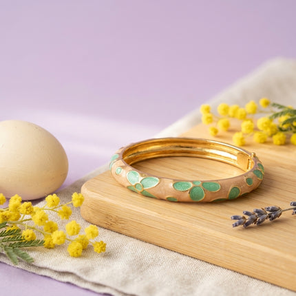 Mint Blossom Enamel Bangle