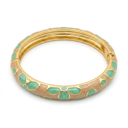Mint Blossom Enamel Bangle