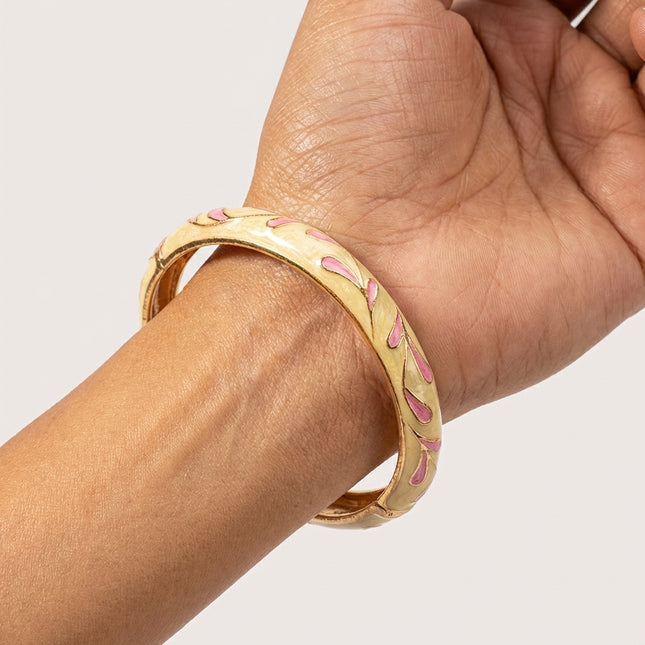 Rose Blush Glow Enamel Bangle