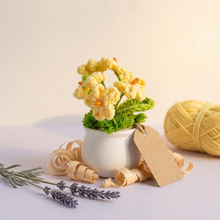 Crochet Mini Flower Pot - Yellow