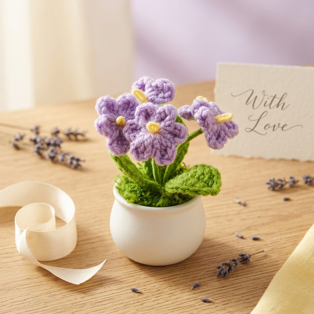 Crochet Mini Flower Pot - Lavender