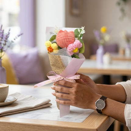 Crochet Tulip Bouquet - Pastel Bloom