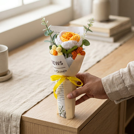 Crochet Tulip Bouquet - Golden Glow