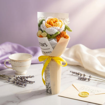 Crochet Tulip Bouquet - Golden Glow
