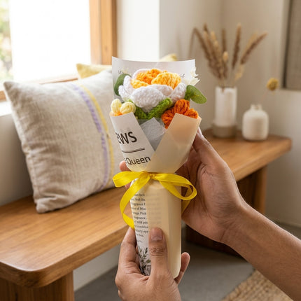 Crochet Tulip Bouquet - Golden Glow