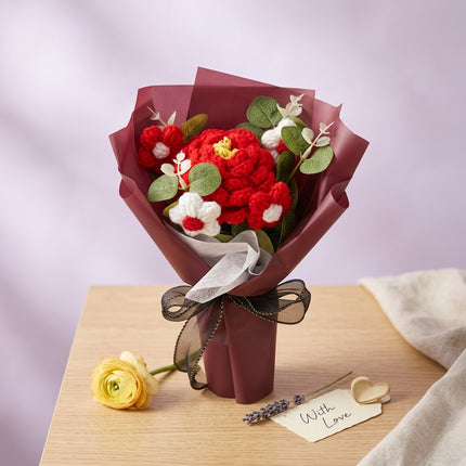 Crochet Royal Scarlet Bouquet