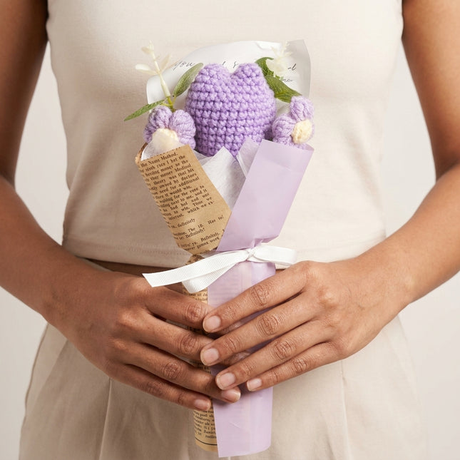 Crochet Tulip Bouquet - Lavender Bloom
