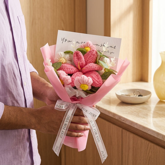 Crochet Lily Bouquet - Pink Blossom