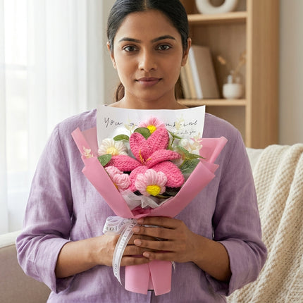 Crochet Lily Bouquet - Pink Blossom