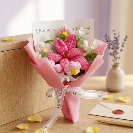 Crochet Lily Bouquet - Pink Blossom
