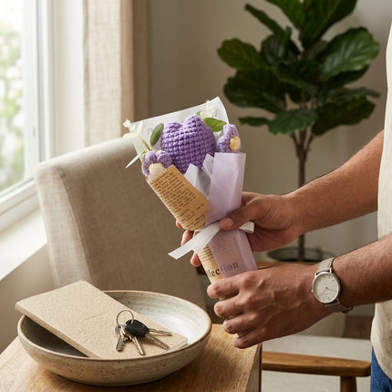 Crochet Tulip Bouquet - Lavender Bloom