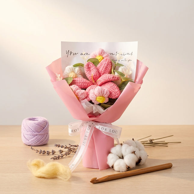 Crochet Lily Bouquet - Pink Blossom