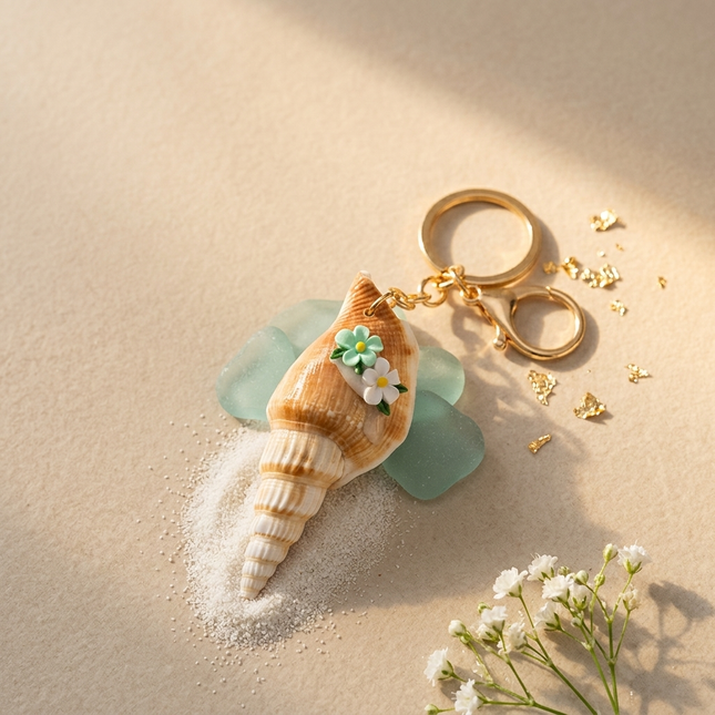Flower Shell Keychain