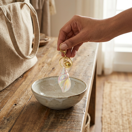 Pearl Glow Shell Keychain