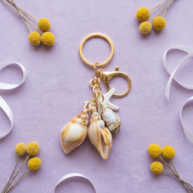 Seashell Charm Keychain