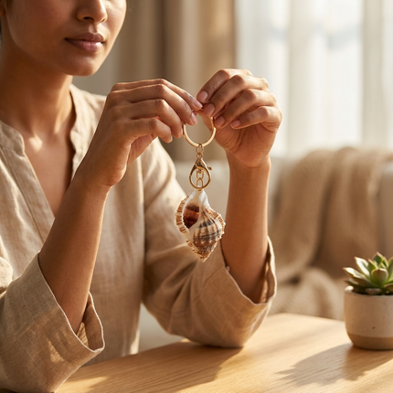 Spiral Shell Keychain