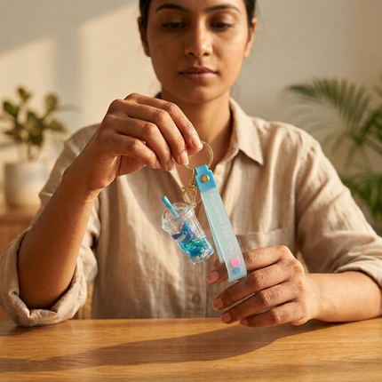 Blue Sip Crush Water Keychain