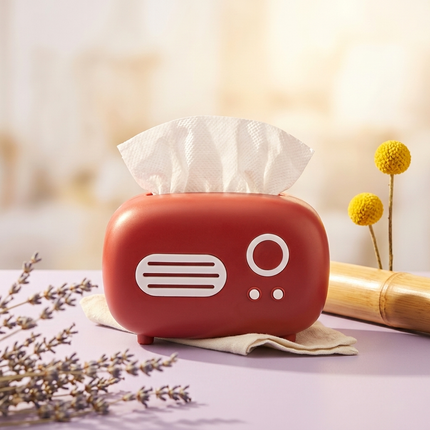 Vintage Radio Tissue Box (Red)